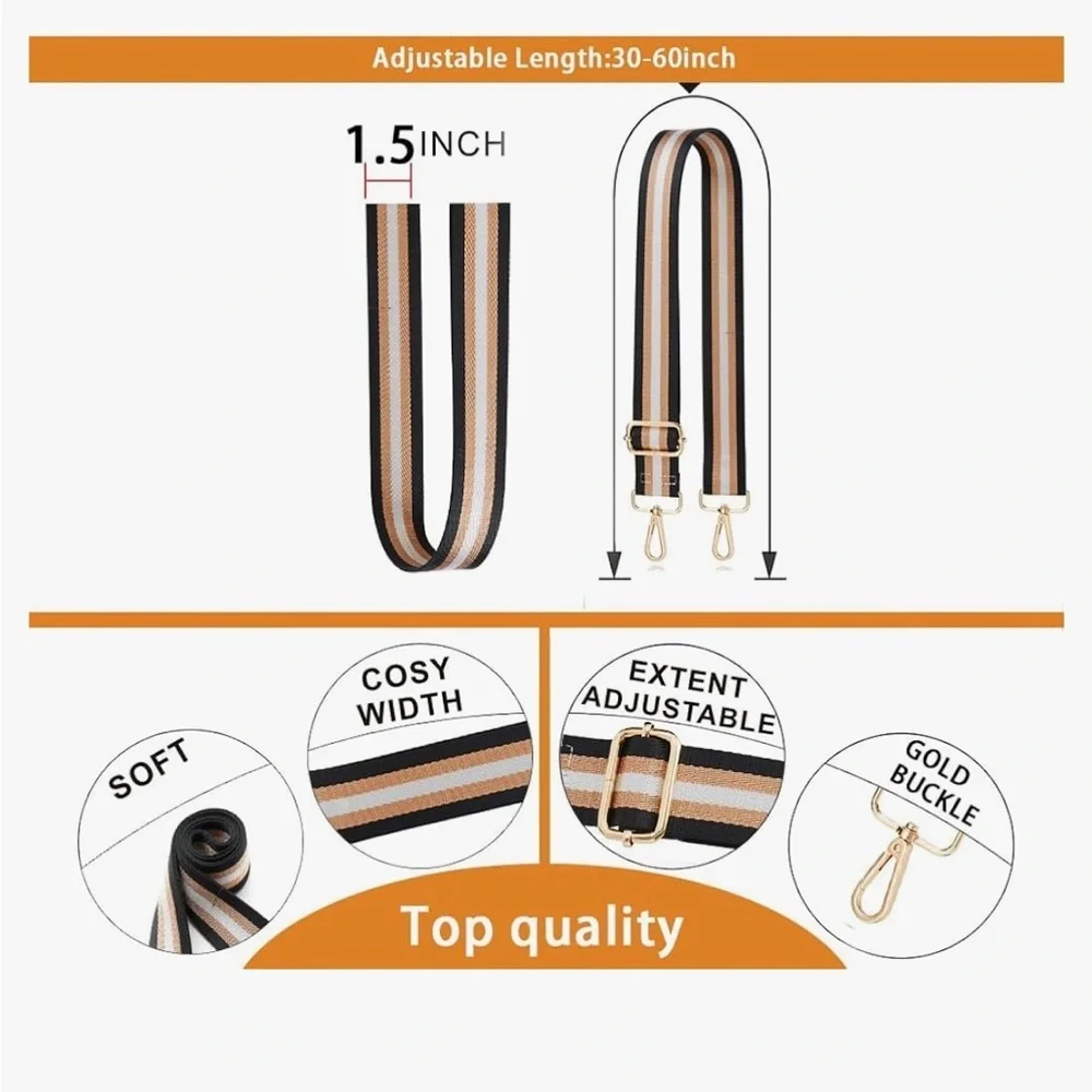 SHEING Purse Strap Replacement Crossbody Handbag Shoulder Strap Adjustable - Picture 3 of 7